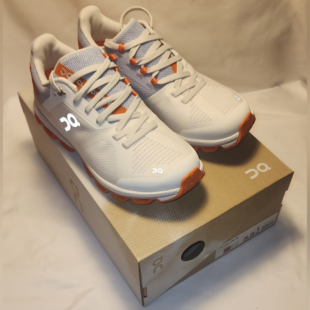 On Cloud Running Shoes in White & Orange